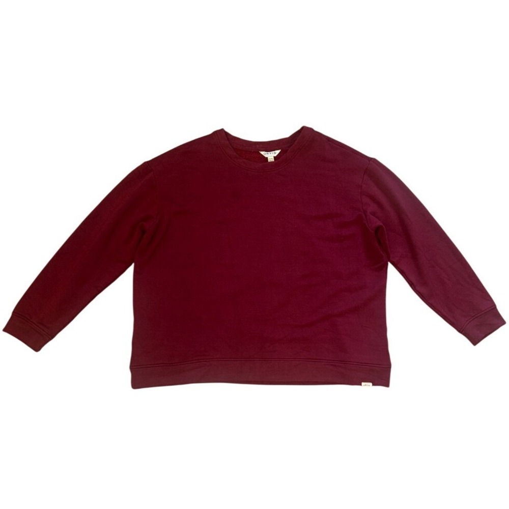 Orvis Women's Crewneck Sweater Burgundy red Sz XL modal sweatshirt pullover soft